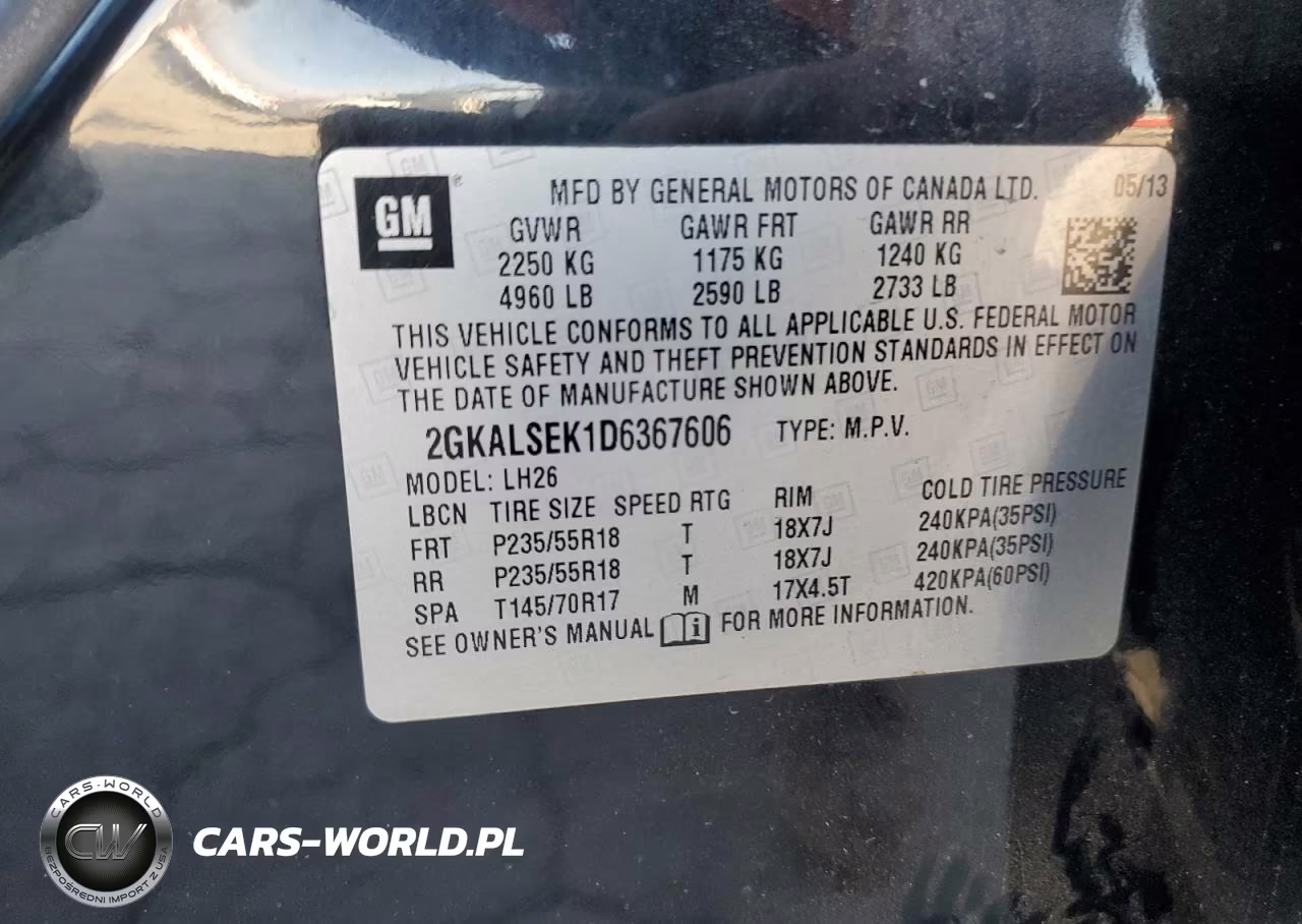 2013 GMC Terrain Sle VIN:2GKALSEK1D6367606 - 12