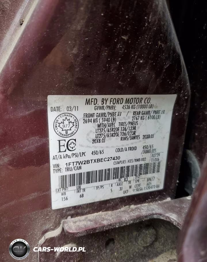 2011 Ford F250 Super Duty VIN:1FT7W2BTXBEC27430 - 12