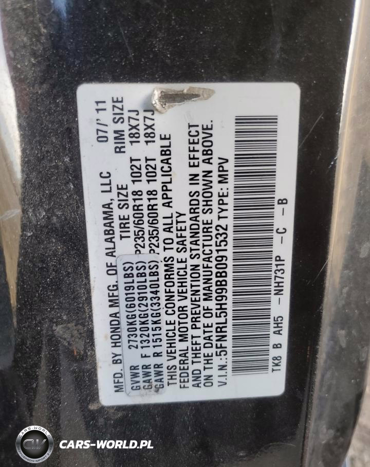 2011 Honda Odyssey Touring VIN:5FNRL5H99BB091532 - 13