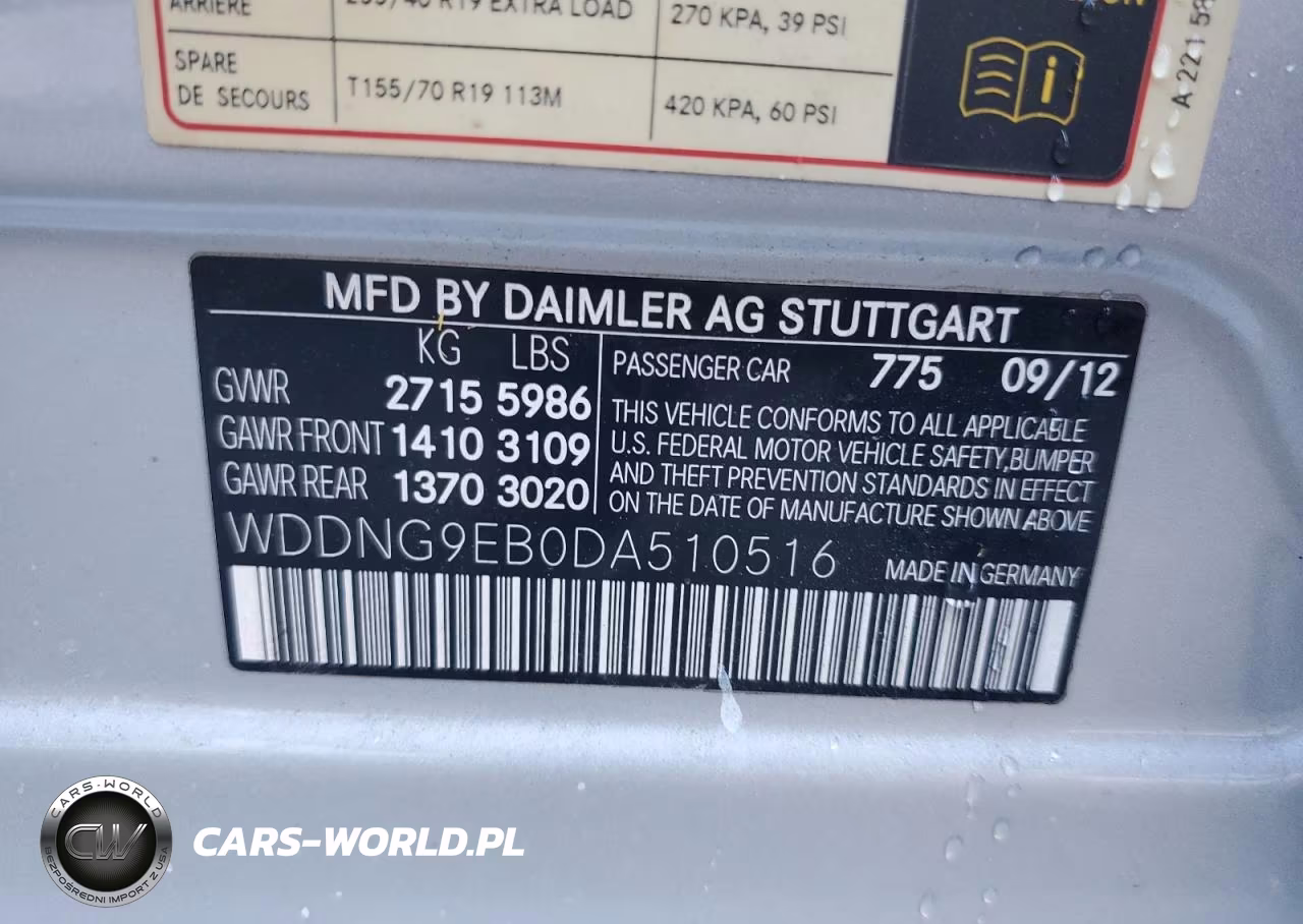 2013 Mercedes-Benz S 550 4Matic VIN:WDDNG9EB0DA510516 - 13
