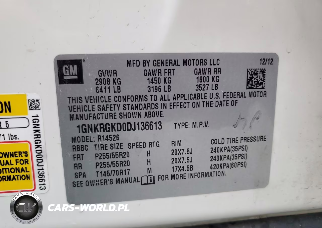 2013 Chevrolet Traverse Lt VIN:1GNKRGKD0DJ136613 - 12