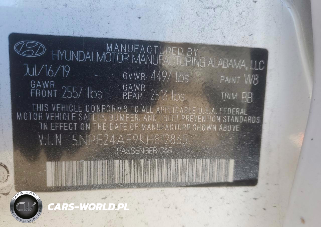 2019 Hyundai Sonata Se VIN:5NPE24AF9KH812865 - 12