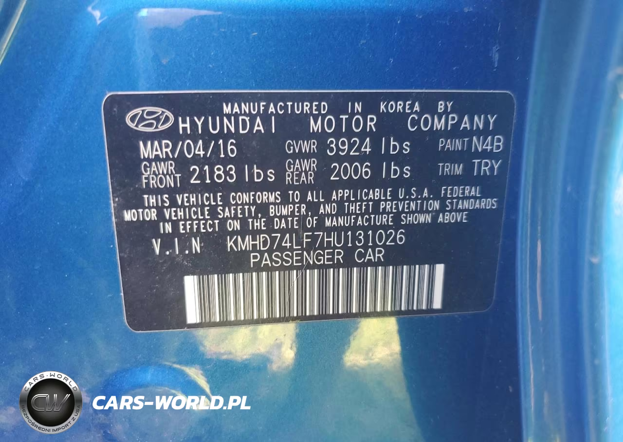 2017 Hyundai Elantra Se VIN:KMHD74LF7HU131026 - 12