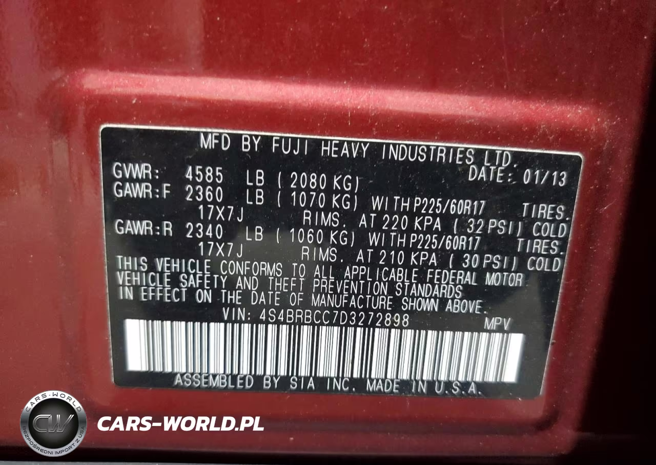 2013 Subaru Outback VIN:4S4BRBCC7D3272898 - 12