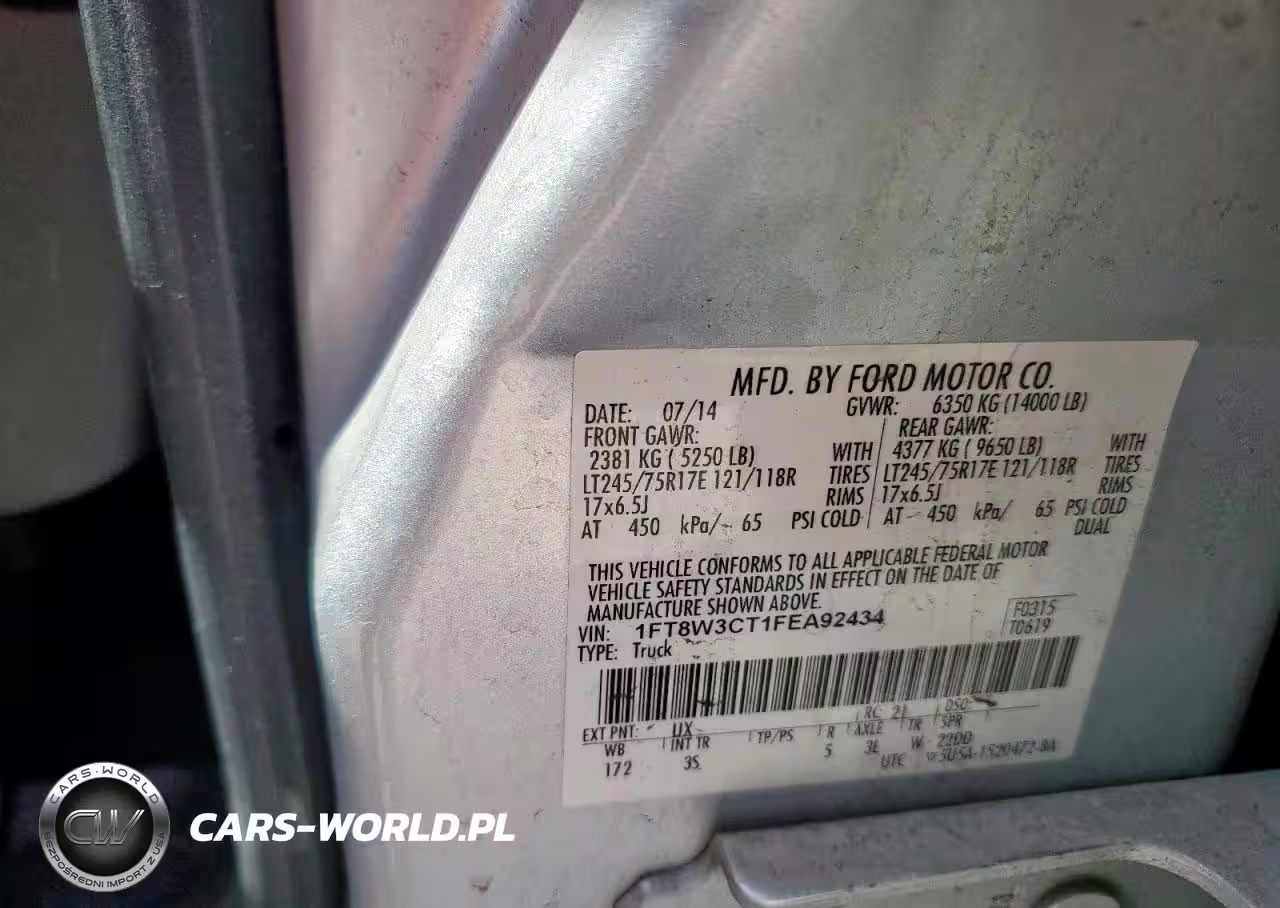 2015 Ford F350 Super Duty VIN:1FT8W3CT1FEA92434 - 12