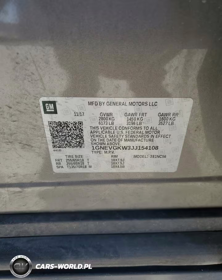 2018 Chevrolet Traverse Lt VIN:1GNEVGKW3JJ154108 - 13