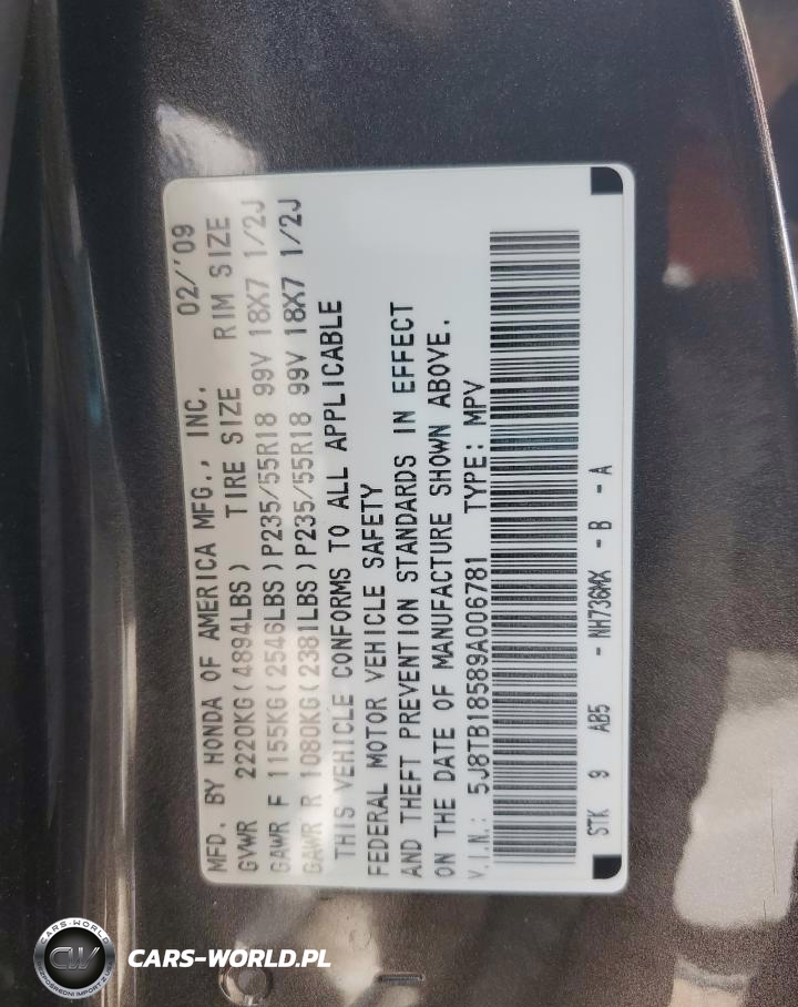 2009 Acura Rdx Technology VIN:5J8TB18589A006781 - 14