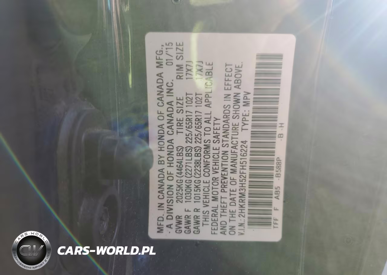 2015 Honda Cr-V Ex VIN:2HKRM3H52FH516224 - 14