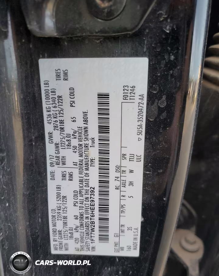 2017 Ford F250 Super Duty VIN:1FT7W2BT6HEE97392 - 12