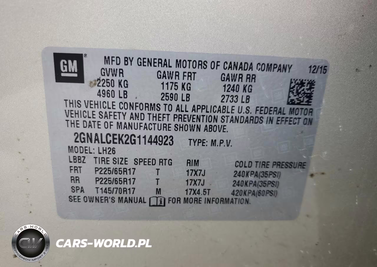 2016 Chevrolet Equinox Lt VIN:2GNALCEK2G1144923 - 14