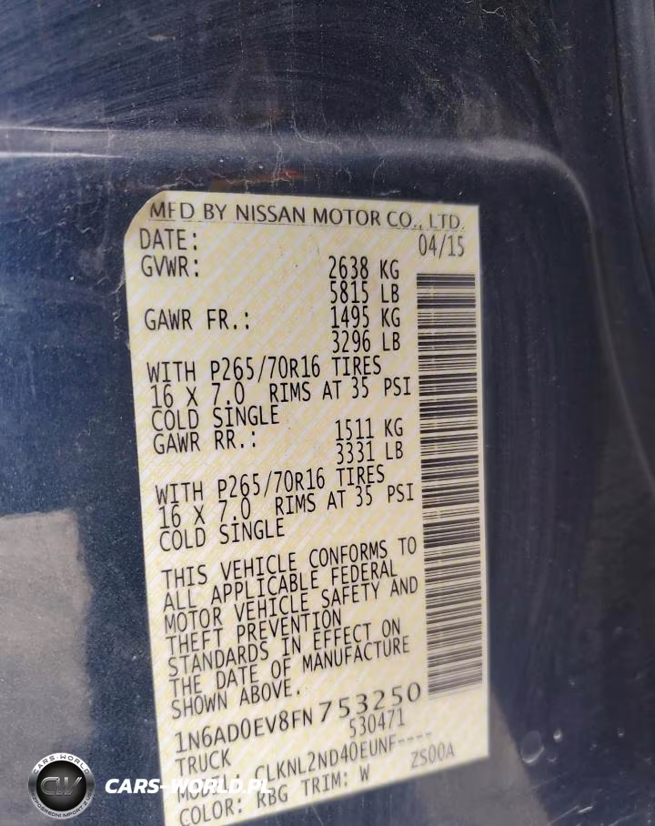 2015 Nissan Frontier S VIN:1N6AD0EV8FN753250 - 12