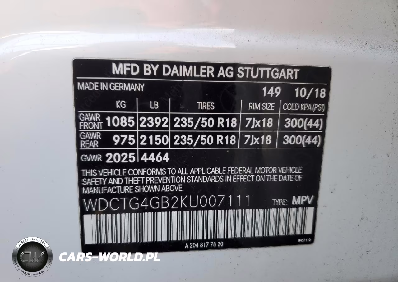 2019 Mercedes-Benz Gla 250 4Matic VIN:WDCTG4GB2KU007111 - 12
