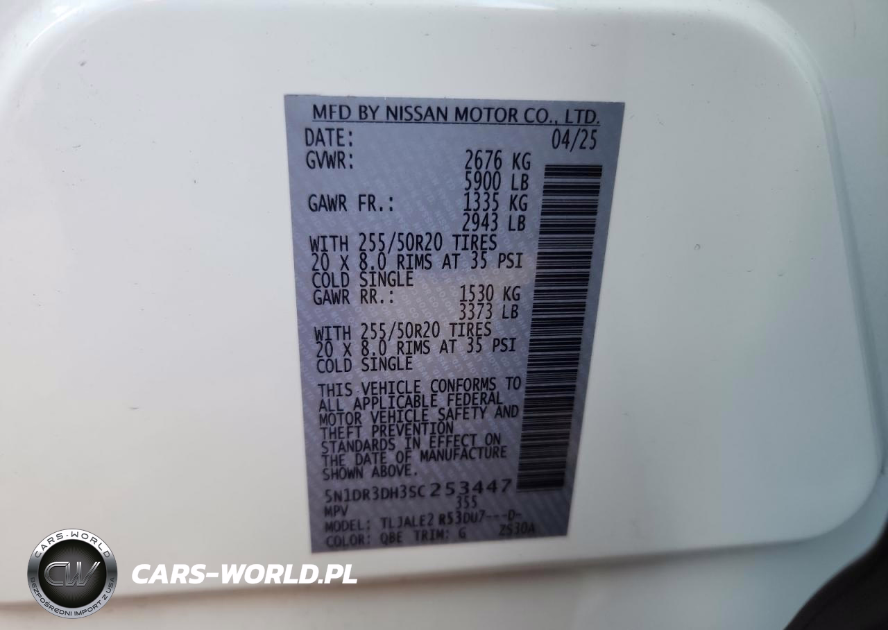 2025 Nissan Pathfinder Platinum VIN:5N1DR3DH3SC253447 - 14