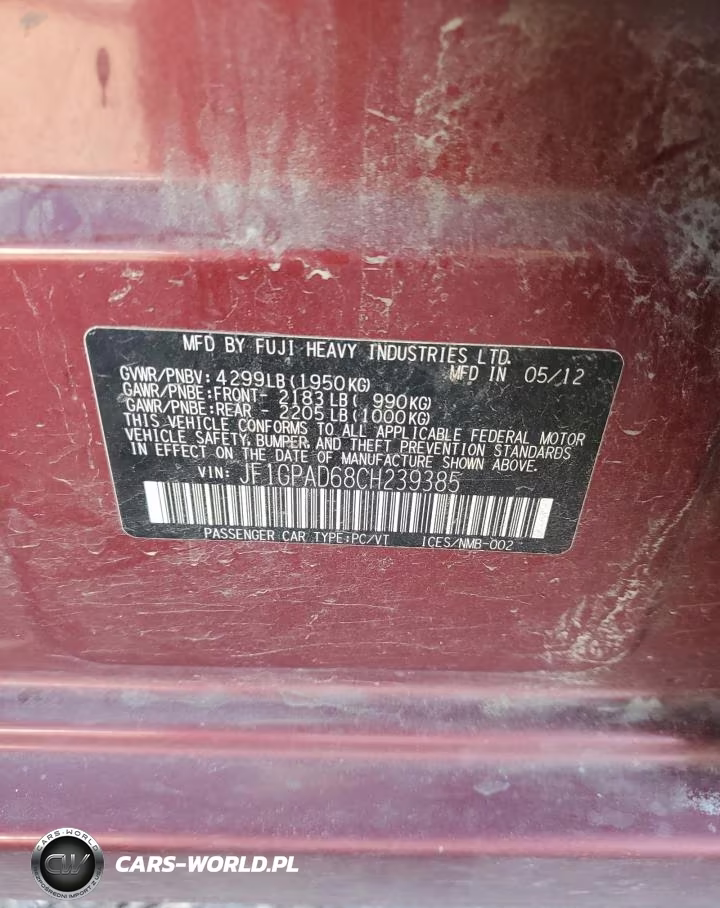 2012 Subaru Impreza Premium VIN:JF1GPAD68CH239385 - 12