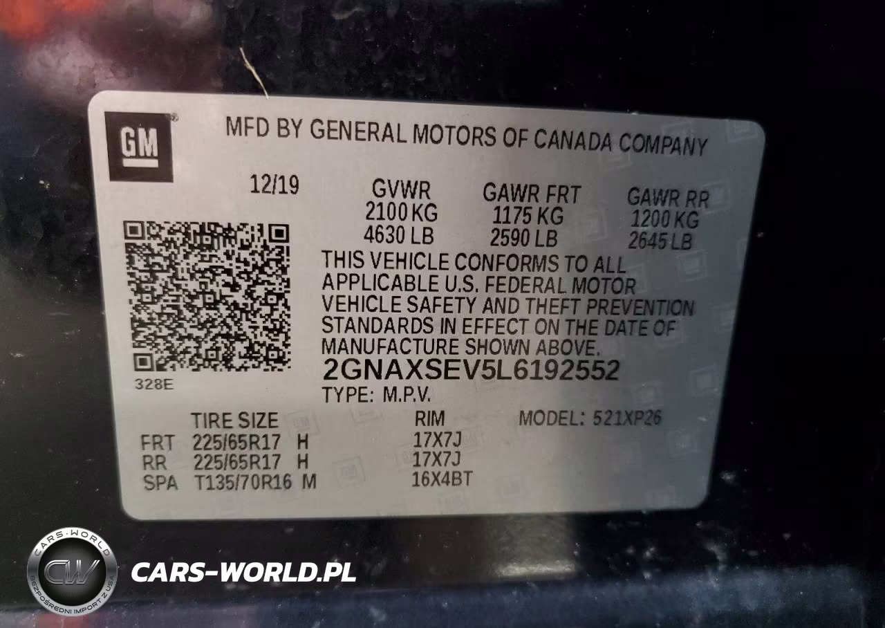 2020 Chevrolet Equinox Ls VIN:2GNAXSEV5L6192552 - 14