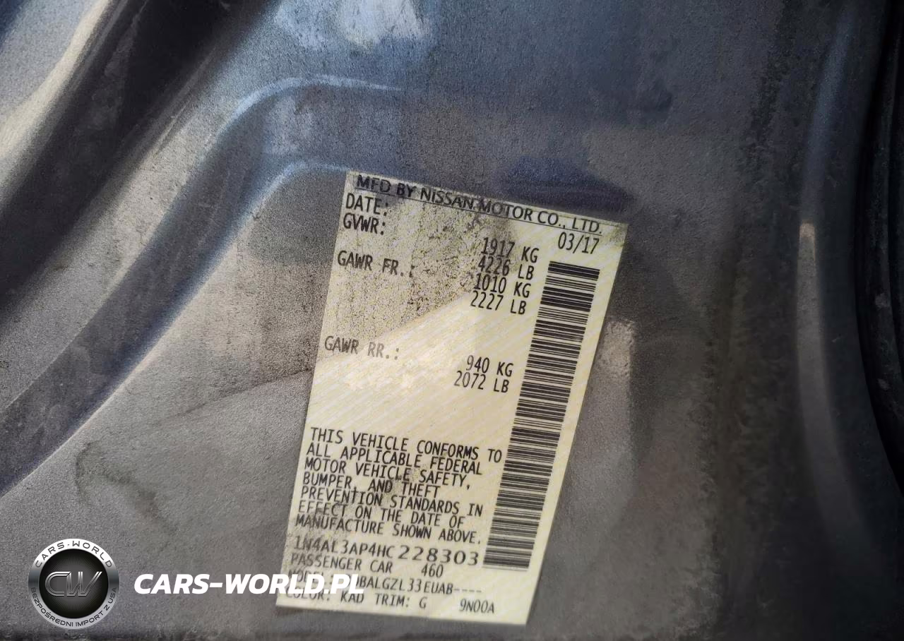 2017 Nissan Altima VIN:1N4AL3AP4HC228303 - 13