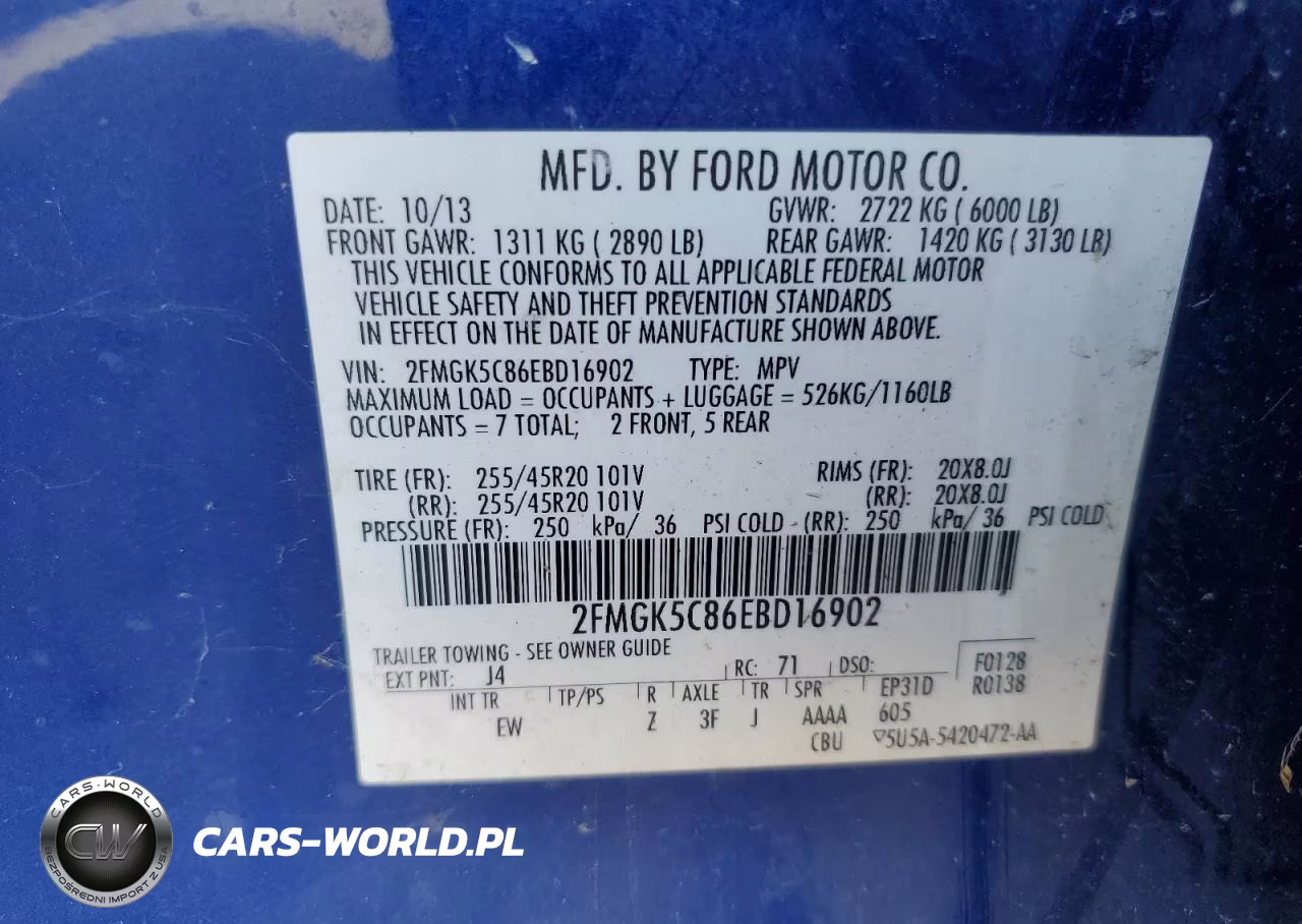 2014 Ford Flex Sel VIN:2FMGK5C86EBD16902 - 13