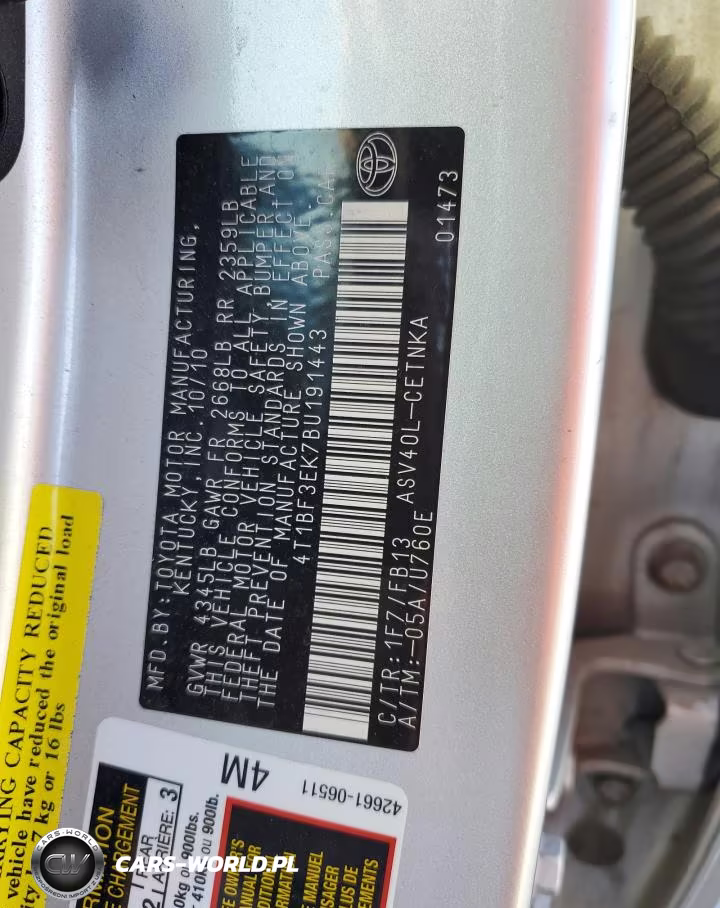 2011 Toyota Camry Base VIN:4T1BF3EK7BU191443 - 13