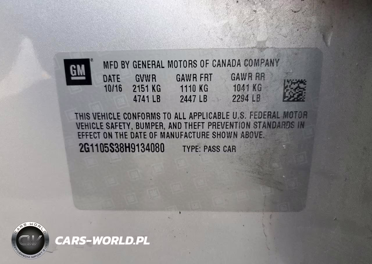 2017 Chevrolet Impala Lt VIN:2G1105S38H9134080 - 12