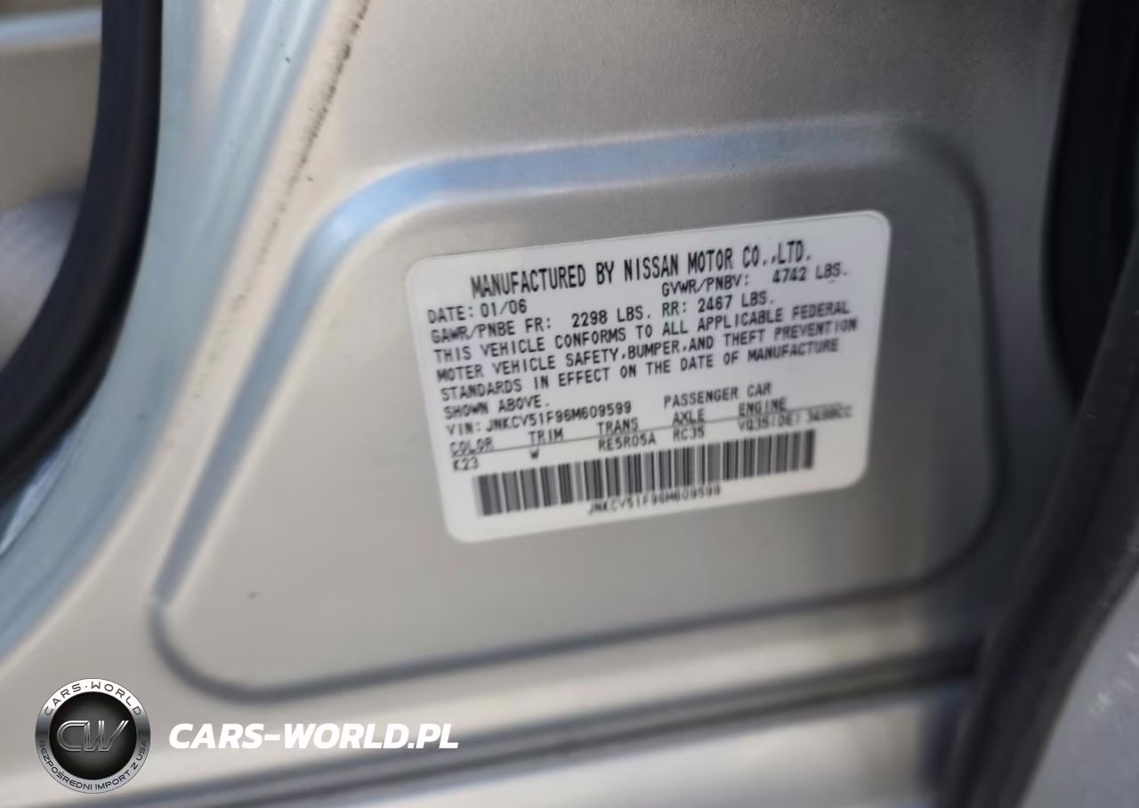 2006 Infiniti G35 VIN:JNKCV51F96M609599 - 14