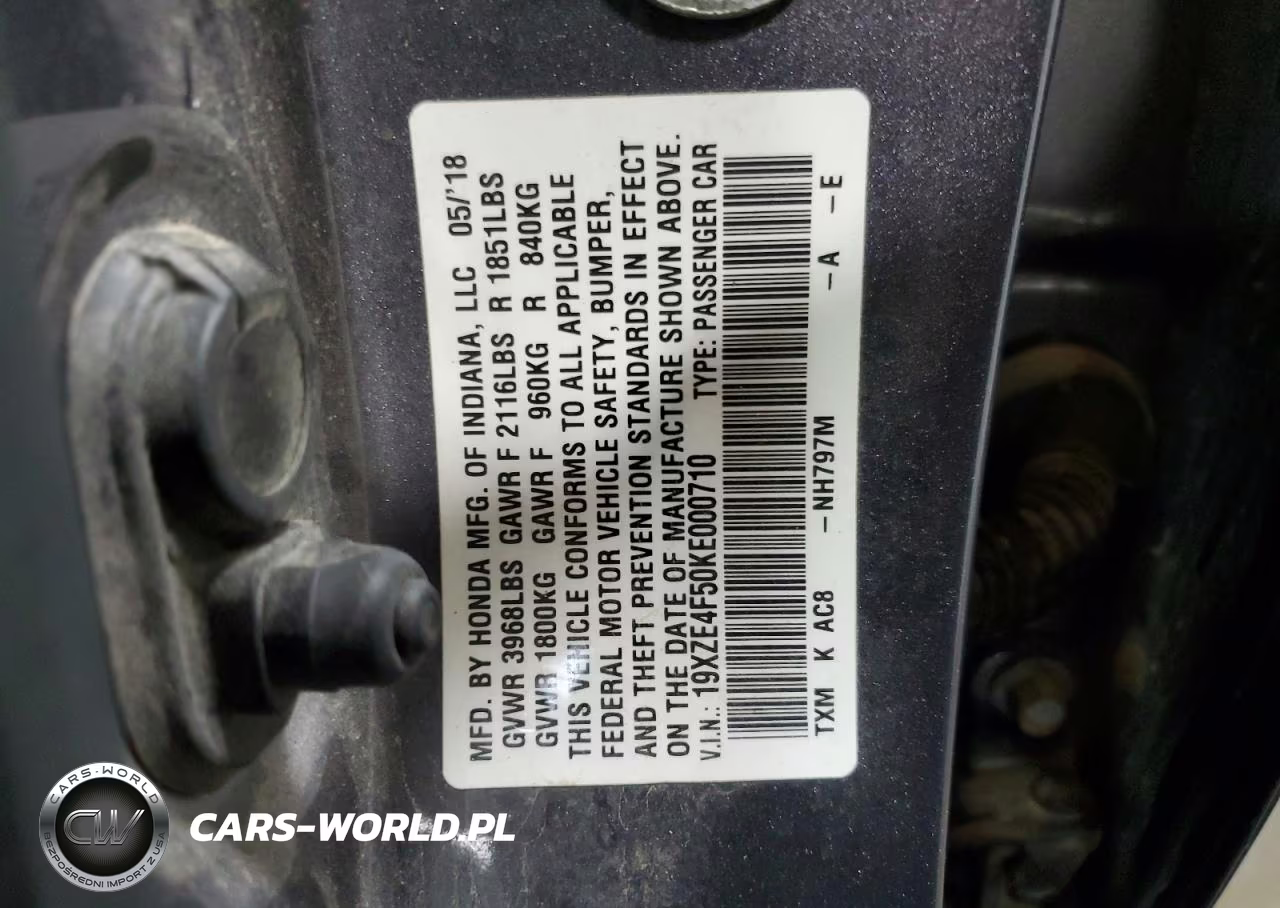 2019 Honda Insight Ex VIN:19XZE4F50KE000710 - 12