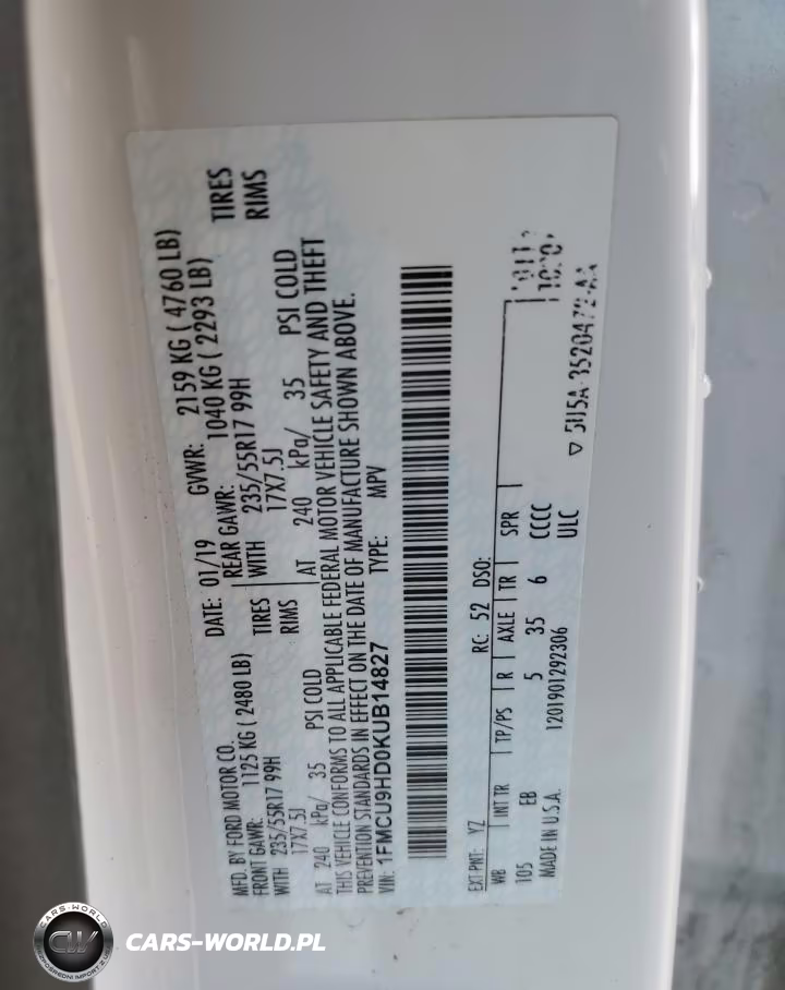 2019 Ford Escape Sel VIN:1FMCU9HD0KUB14827 - 13