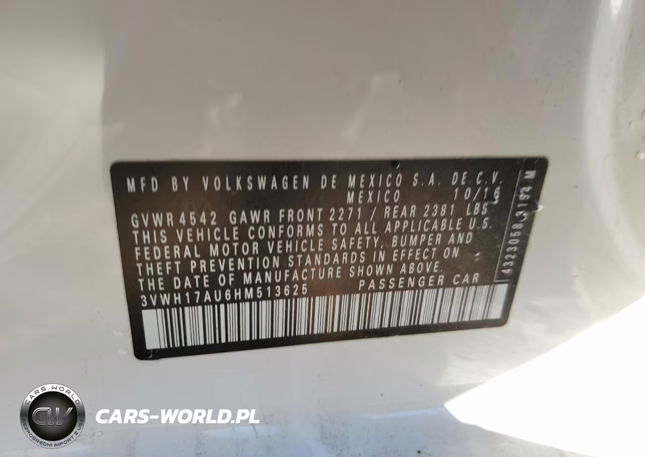 2017 Volkswagen Golf Alltrack S VIN:3VWH17AU6HM513625 - 12