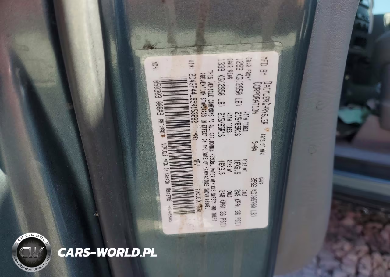 2005 Dodge Grand Caravan Sxt VIN:2D4GP44L95R153692 - 13