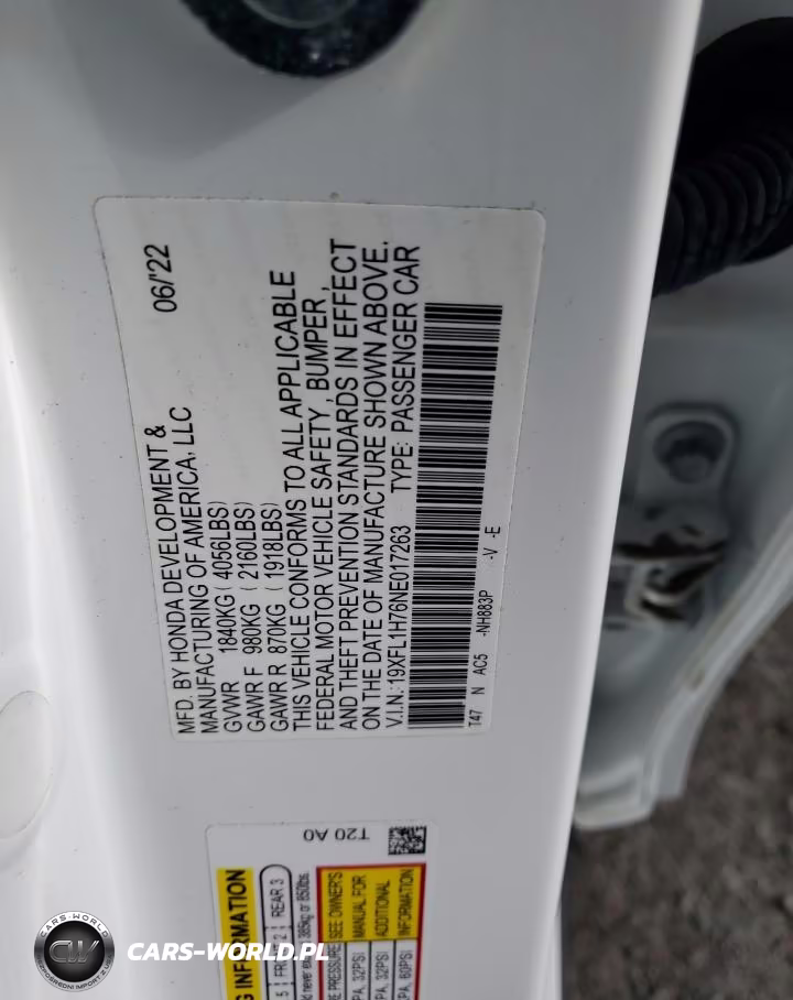 2022 Honda Civic Exl VIN:19XFL1H76NE017263 - 12