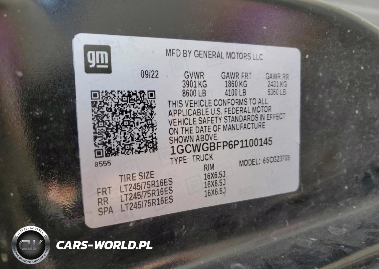 2023 Chevrolet Express Delivery Van VIN:1GCWGBFP6P1100145 - 14