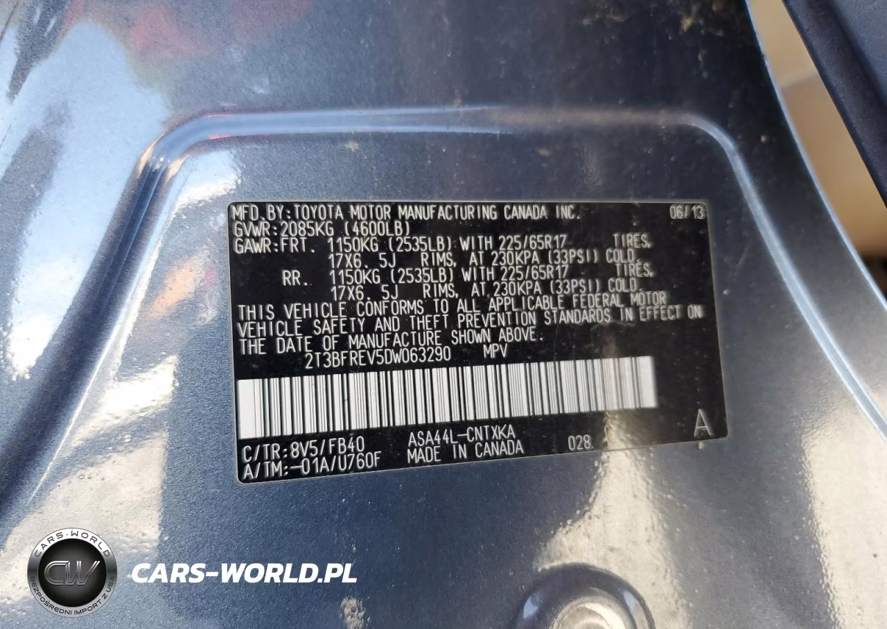 2013 Toyota Rav4 Le VIN:2T3BFREV5DW063290 - 13