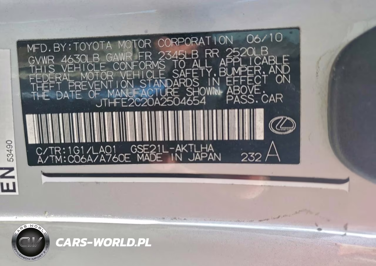 2010 Lexus Is 350 VIN:JTHFE2C20A2504654 - 13