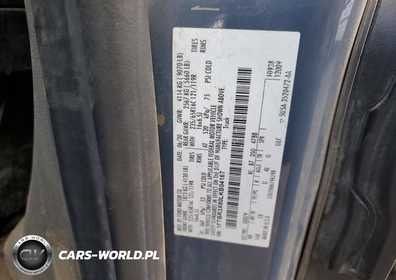 2020 Ford Transit Delivery Van VIN:1FTBR3X80LKB04167 - 13