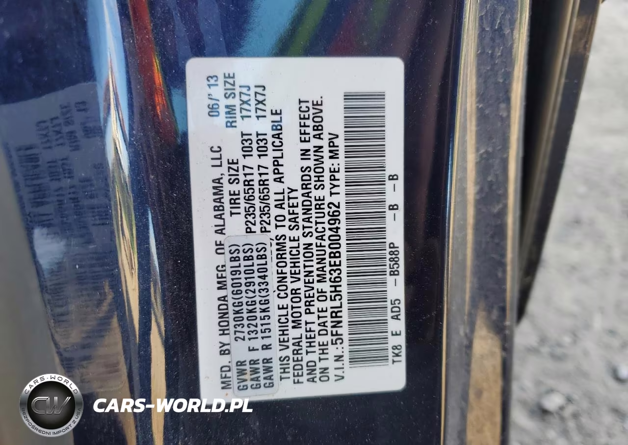2014 Honda Odyssey Exl VIN:5FNRL5H63EB004962 - 13