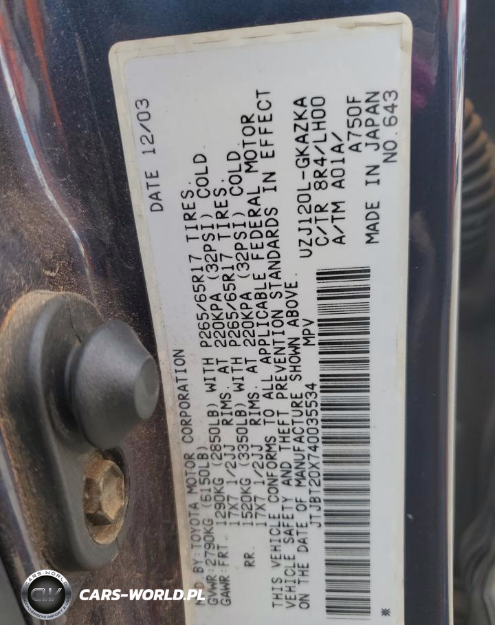2004 Lexus Gx 470 VIN:JTJBT20X740035534 - 14