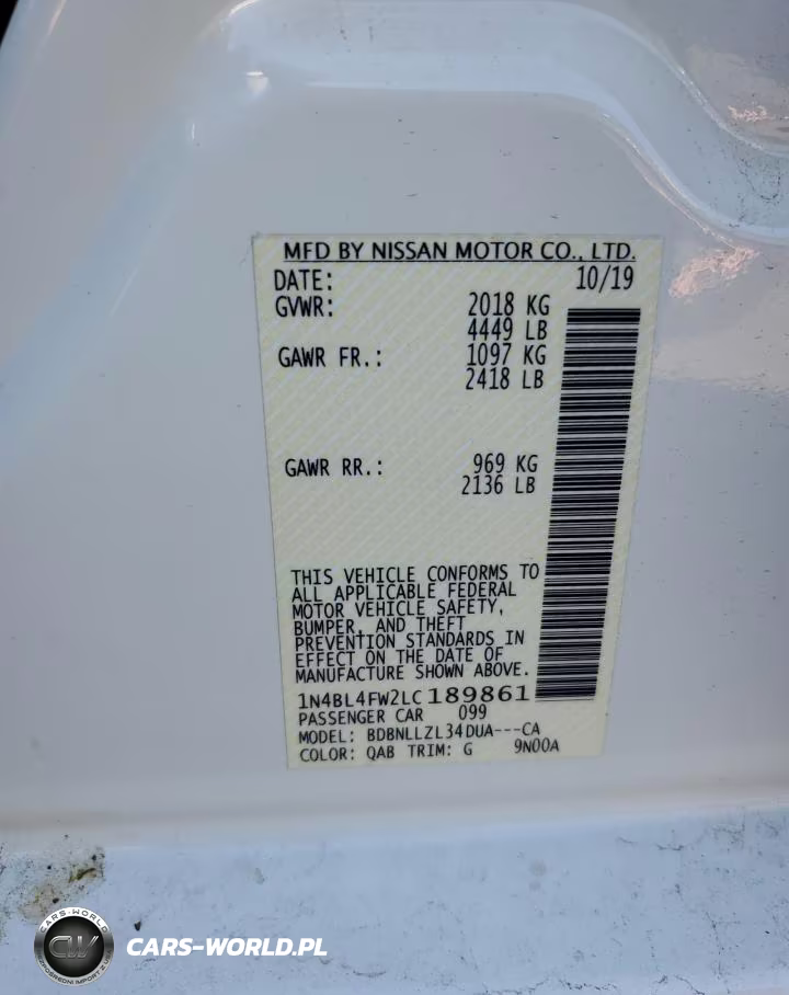 2020 Nissan Altima Platinum VIN:1N4BL4FW2LC189861 - 13