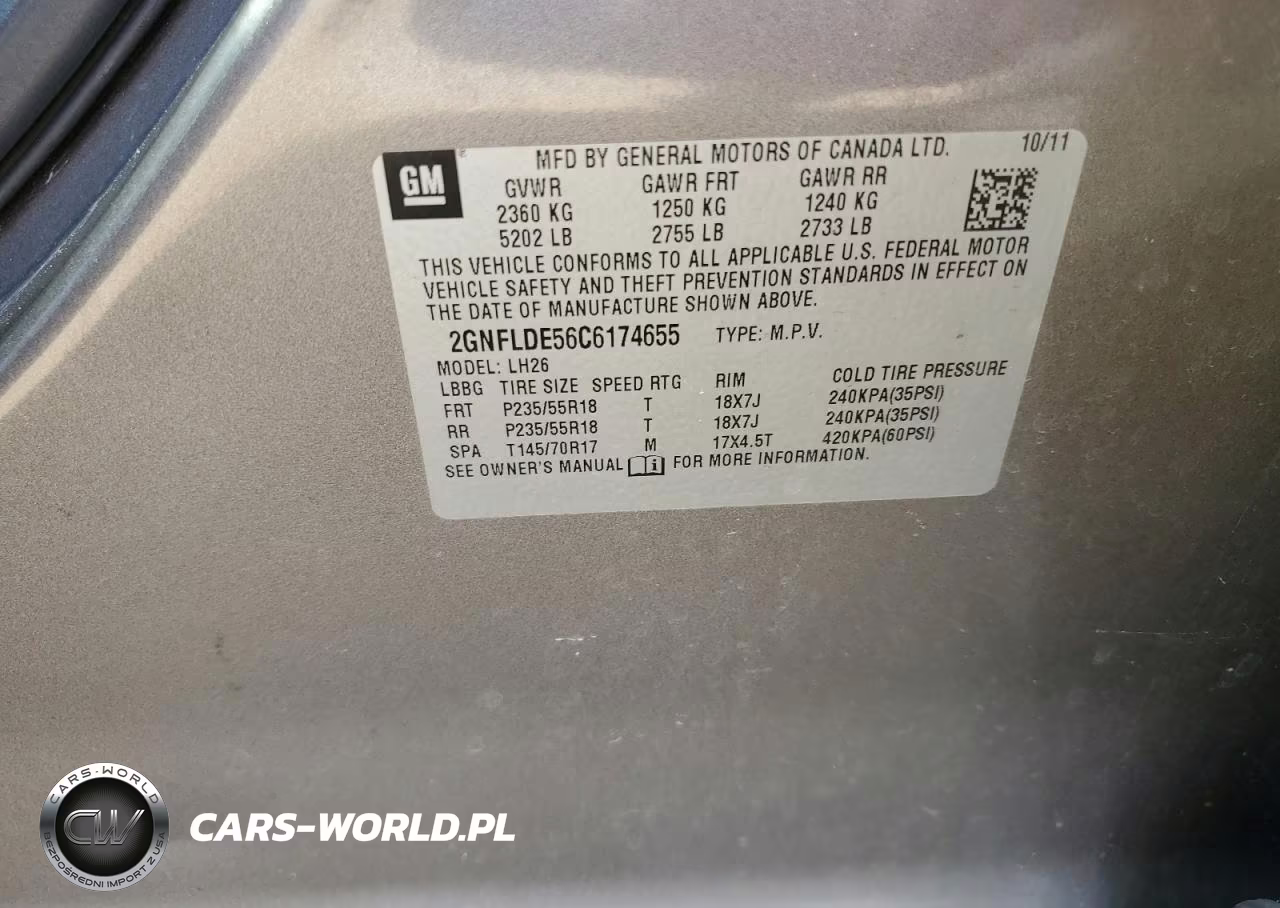 2012 Chevrolet Equinox Lt VIN:2GNFLDE56C6174655 - 12
