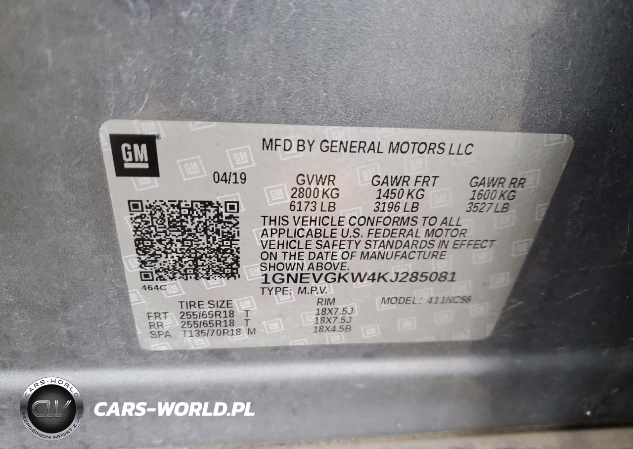 2019 Chevrolet Traverse Lt VIN:1GNEVGKW4KJ285081 - 13