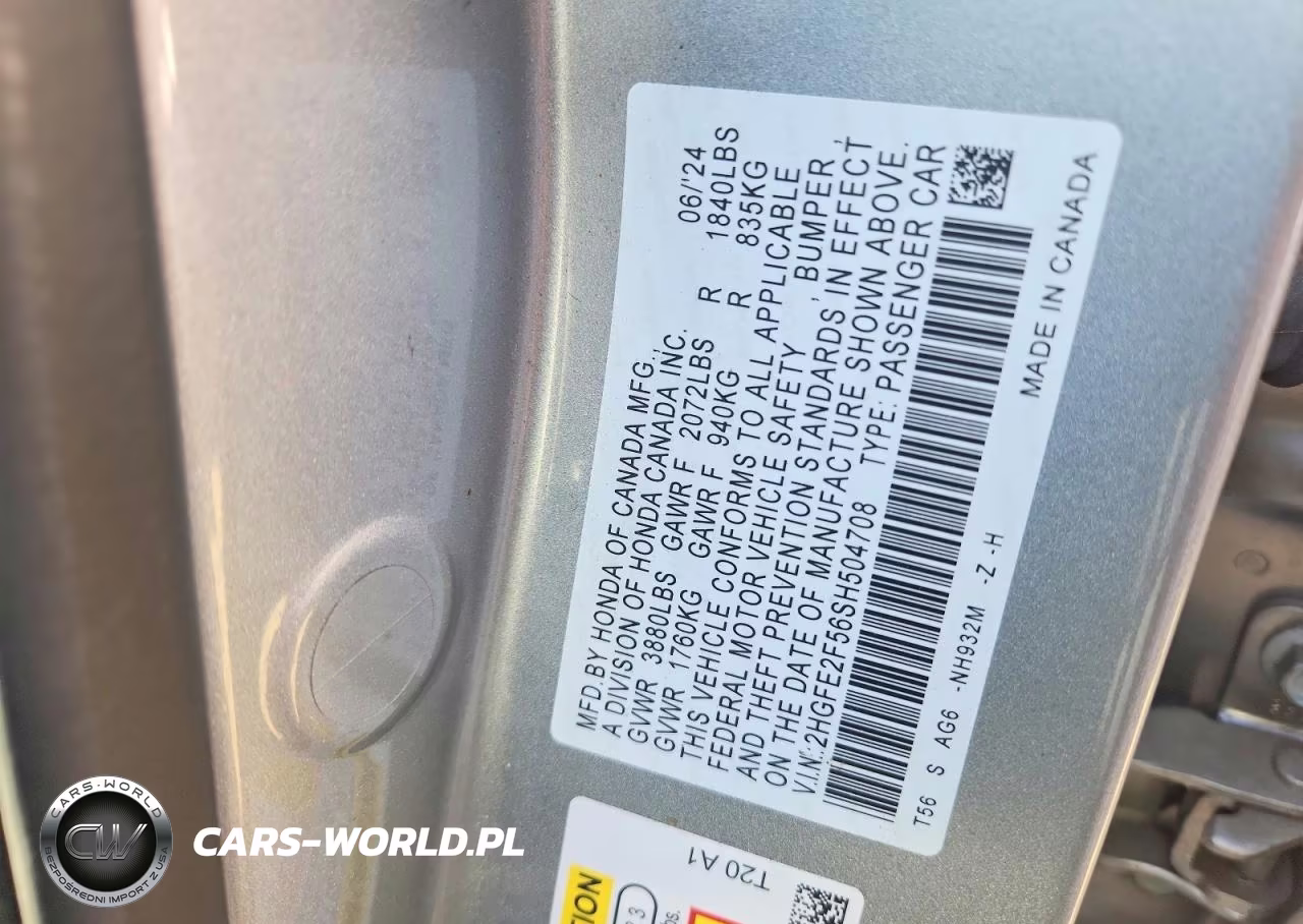 2025 Honda Civic Sport VIN:2HGFE2F56SH504708 - 13
