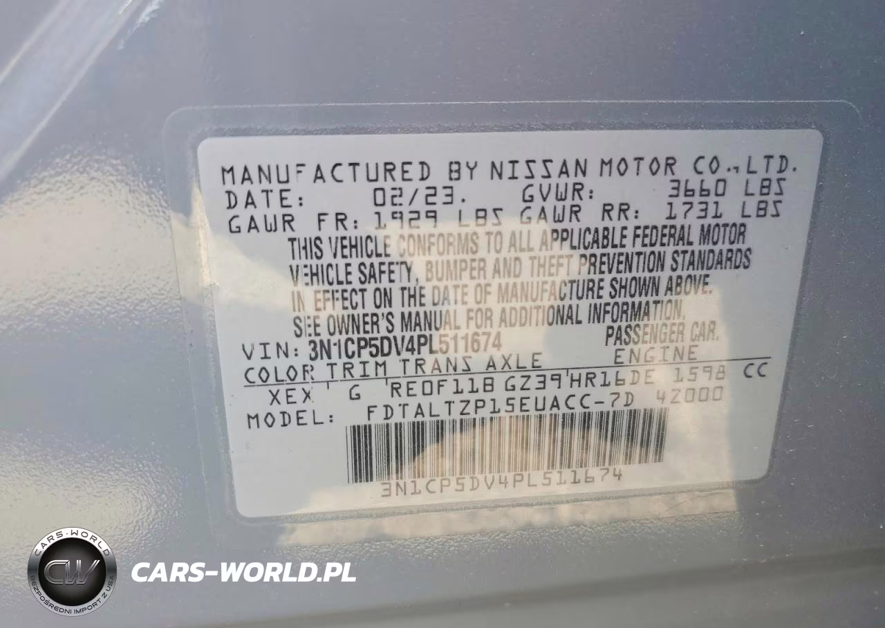 2023 Nissan Kicks Sr VIN:3N1CP5DV4PL511674 - 14