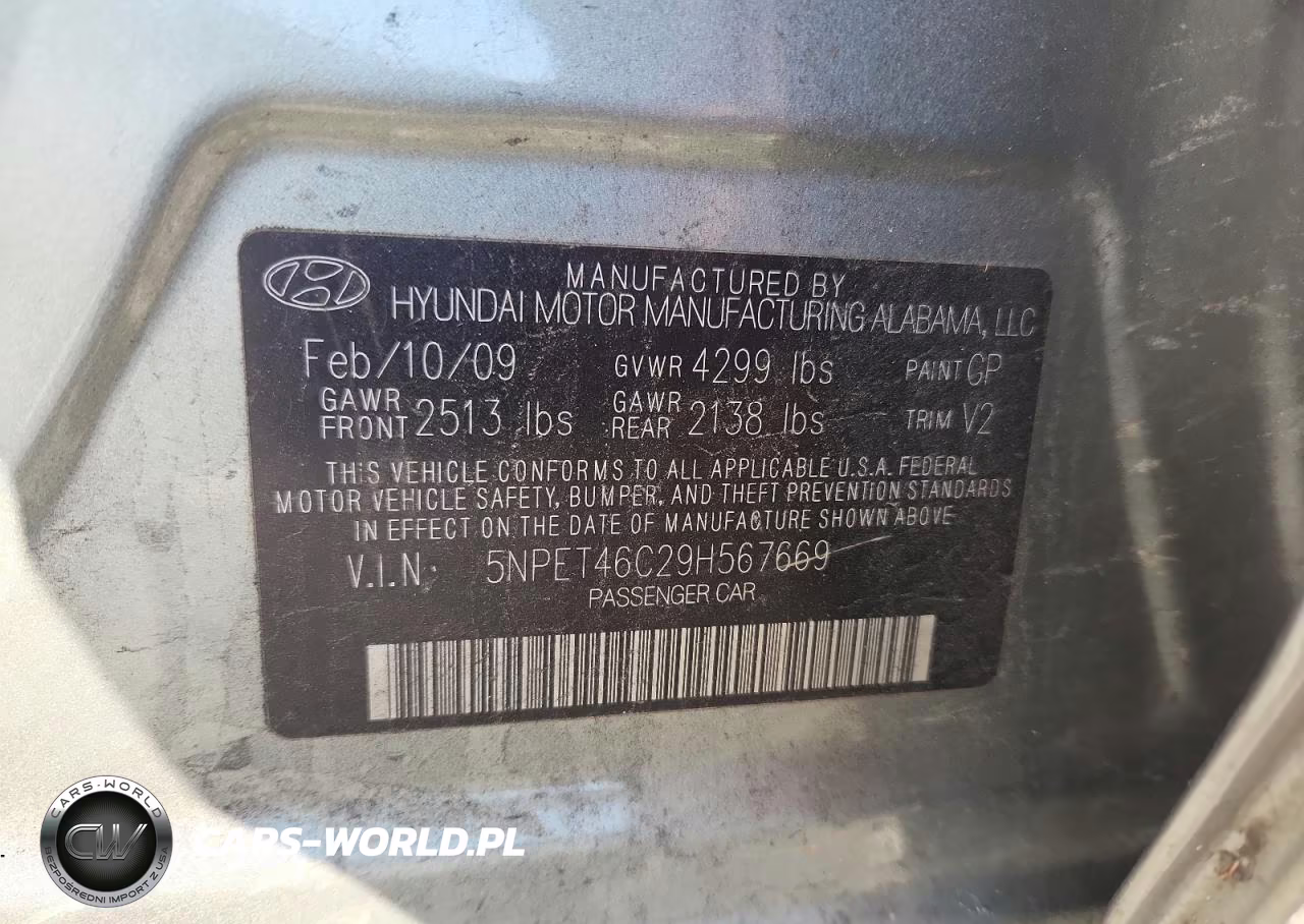 2009 Hyundai Sonata Gls VIN:5NPET46C29H567669 - 12
