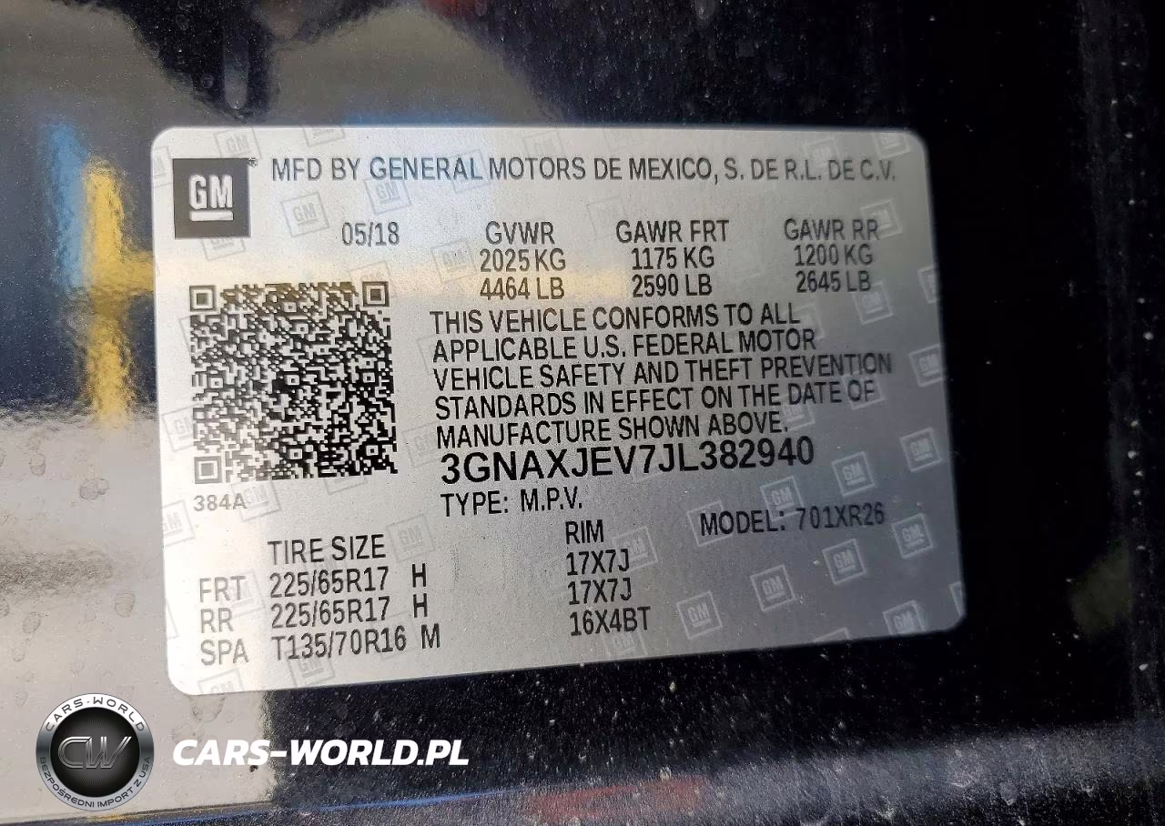 2018 Chevrolet Equinox Lt VIN:3GNAXJEV7JL382940 - 14