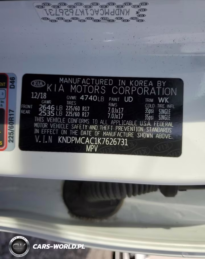 2019 Kia Sportage Lx VIN:KNDPMCAC1K7626731 - 13