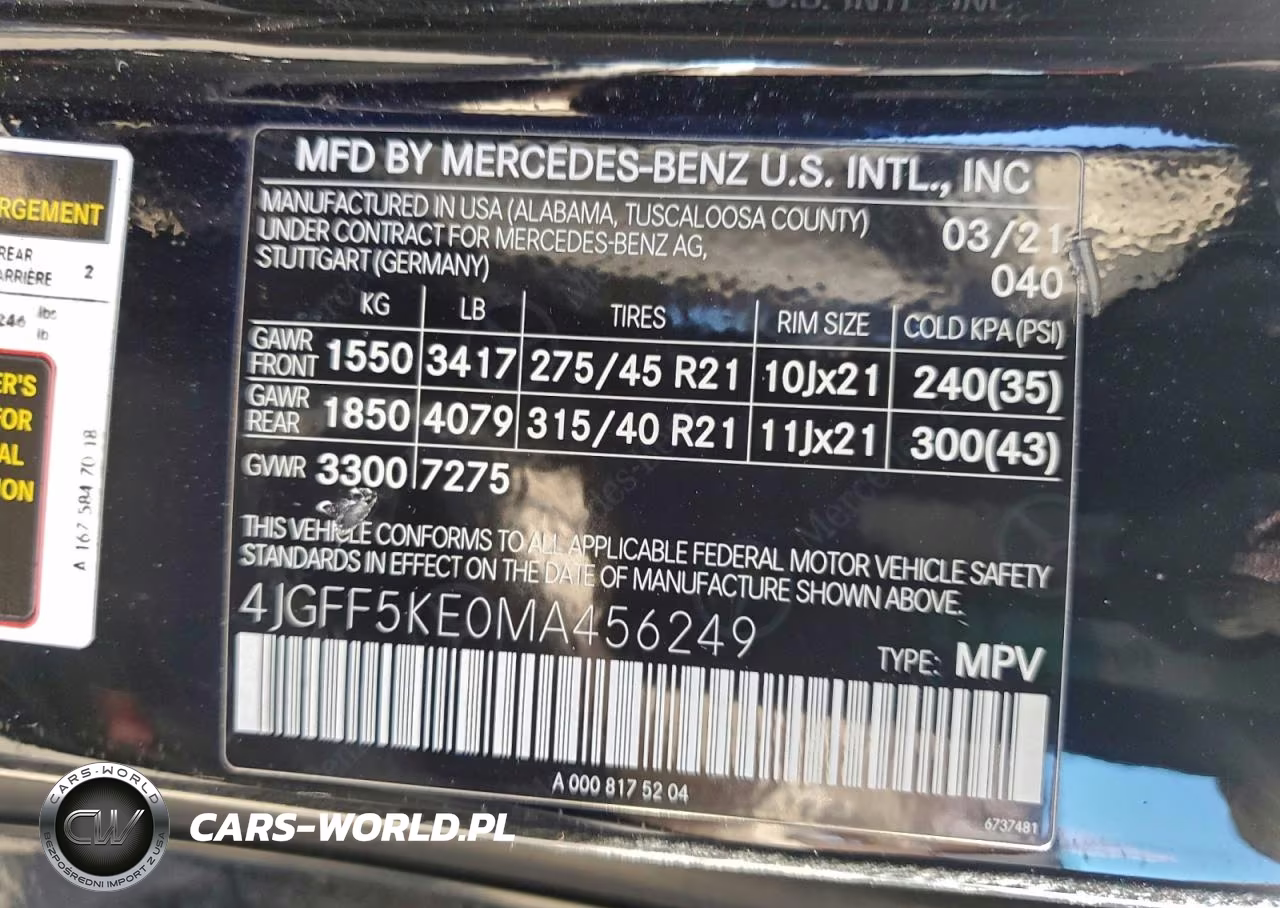 2021 Mercedes-Benz Gls 450 4Matic VIN:4JGFF5KE0MA456249 - 14