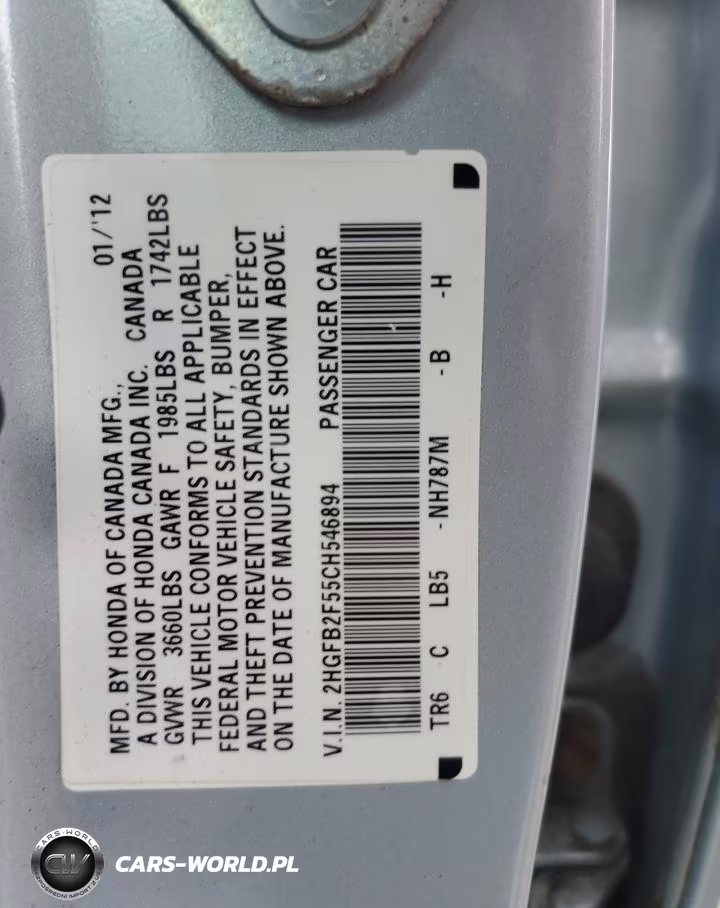 2012 Honda Civic Lx VIN:2HGFB2F55CH546894 - 12