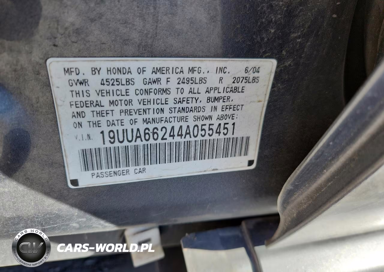 2004 Acura Tl VIN:19UUA66244A055451 - 13