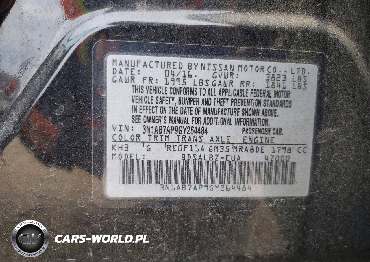 2016 Nissan Sentra S VIN:3N1AB7AP9GY264484 - 12