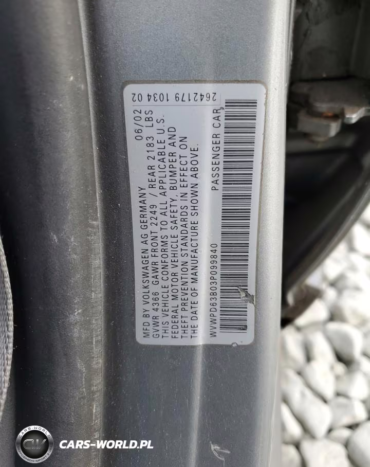 2003 Volkswagen Passat Gls VIN:WVWPD63B03P099840 - 12