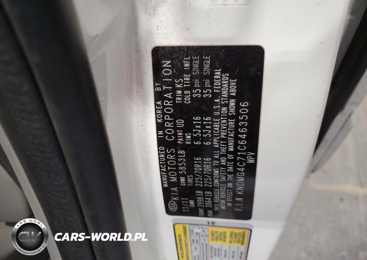 2012 Kia Sedona Lx VIN:KNDMG4C71C6463506 - 13