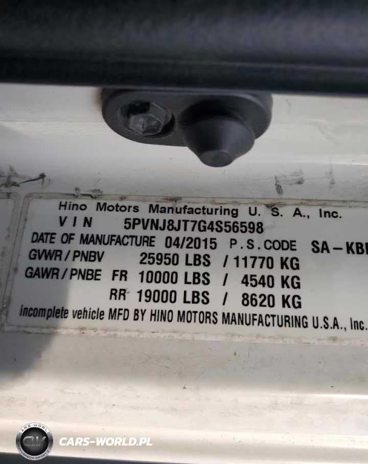 2016 Hino 258-268 Flatbed Truck VIN:5PVNJ8JT7G4S56598 - 10
